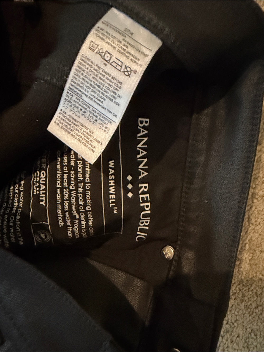 Banana Republic Black Mid-Rise Coated Skinny Jeans size 27 - Picture 10 of 11